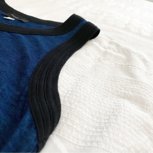 Diesel BLUE CHAMBRAY BLACK HEM SLEEVELESS SLIT MAXI CASUAL DRESS - Picture 8 of 9